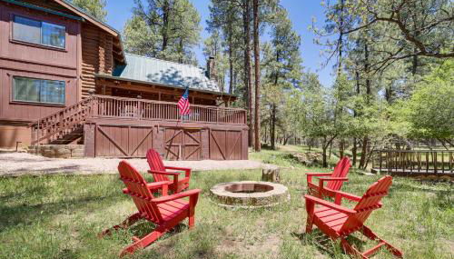 Covered Deck, Private Acreage Log Cabin in Pine - Foto 1