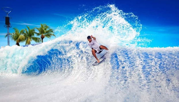 Enjoying one of the attractions