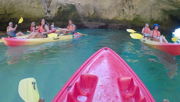 Kayak paddling in Benagil