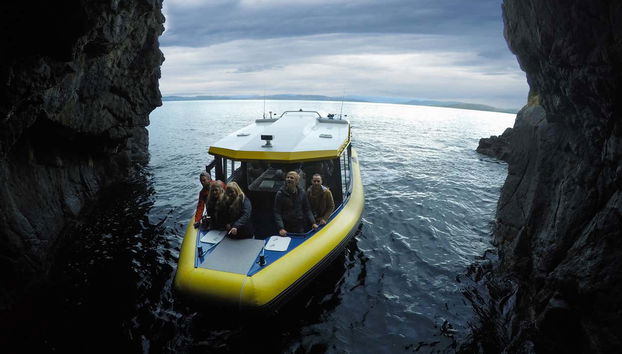 We'll also head inside sea caves