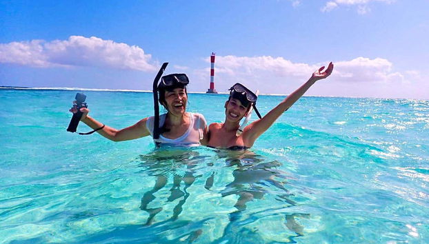 A punto de practicar snorkel en Punta Arrecife