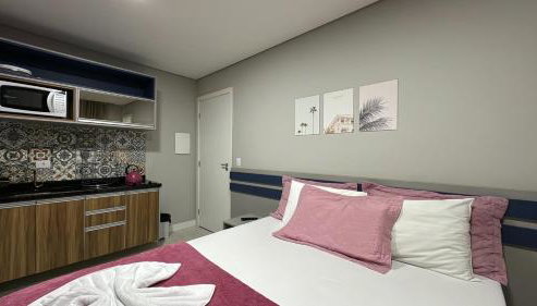 14- Studio decorado com ótima localização!!! - Foto 4, stove, minibar