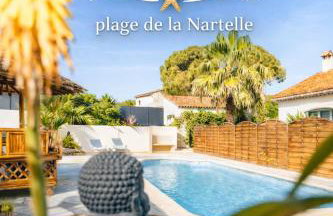 Mazet - Plage de la Nartelle à 200M- Piscine au sel -Terrasse- parking - BBQ- Séjour calme & détente draps inclus- Check-in 20h maximum - Foto 27