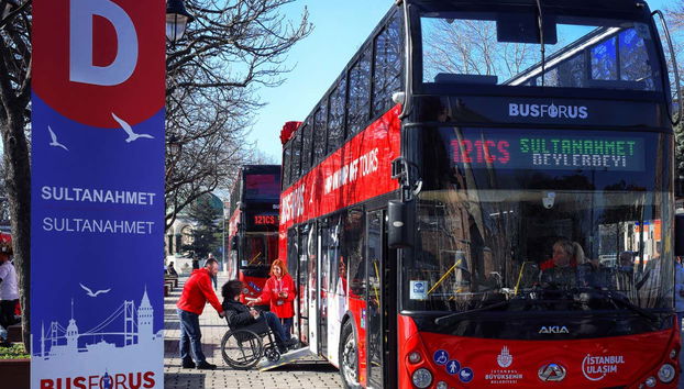 Uma das paradas do ônibus turístico de Istambul