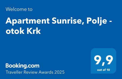 Apartment Sunrise, Polje - otok Krk - Photo 2