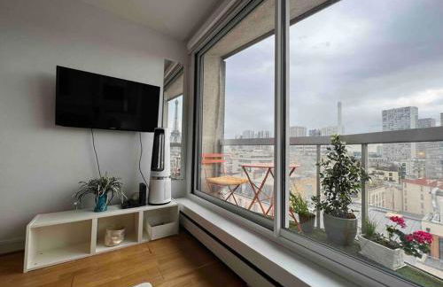 Tour Eiffel - Studio vue imprenable au-dessus des toits, balcon - Foto 30
