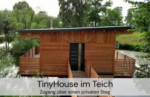 TinyHousebeiDresden mit Faßsauna spektakuläres winziges Häuschen auf Stelzen im Pferdeteich, Kaminofen, umlaufende Terrasse - Nähe Sächsische Schweiz - Von Juni - September Mindestmietzeit 1 Woche Sa-Sa - Foto 16