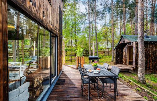 Domek lubiana180 WABI SABI w lesie jacuzzi sauna kominek - drewno w cenie pobytu - nad jeziorem Kaszuby pieski tylko do 10kg za dodatkową opłatą - Foto 18