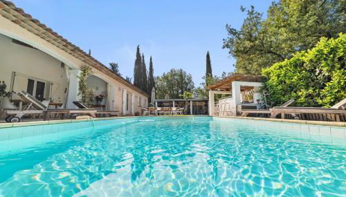 Villa Madiana - "Le Diamant" climatisée, piscine privée chaufffée, Fitness,proche Cannes, Grasse - Foto 2, Garden, sunbed, Garden view