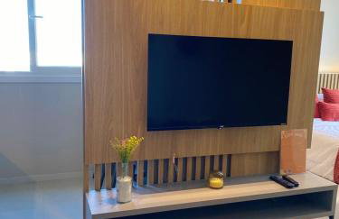 Apê a 450mt Praia da Vila - split, piscina com vista, BBQ e garagem coberta - Photo 4