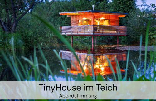 TinyHousebeiDresden mit Faßsauna spektakuläres winziges Häuschen auf Stelzen im Pferdeteich, Kaminofen, umlaufende Terrasse - Nähe Sächsische Schweiz - Von Juni - September Mindestmietzeit 1 Woche Sa-Sa - Foto 34