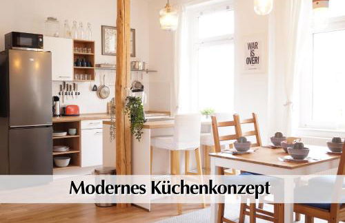 Helle Altbau FeWo mit Kingsize Bett, Smart-TV, Nobilia Küche - Nur ein kurzer Spaziergang in die Altstadt und zum Domplatz - Kostenlose Parkplätze in den umliegenden Straßen - Ausgewählte Tipps für Erfurt inklusive - Foto 3