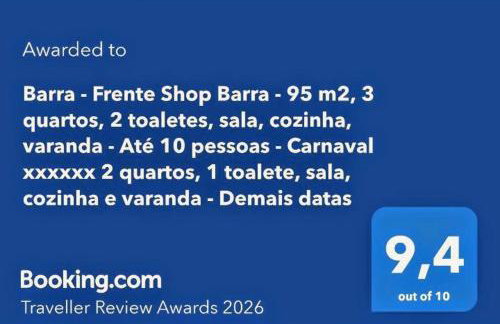 Barra - Frente Shop Barra - 95 m2, 2 quartos, 4 camas, sala, toalete, cozinha e varanda - Foto 52