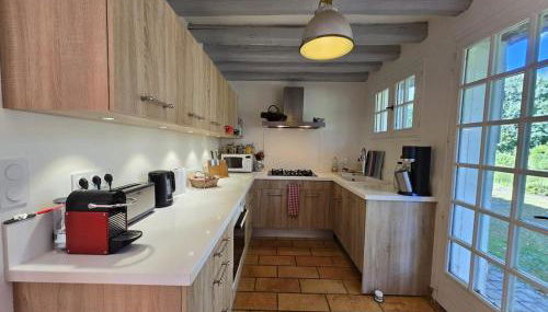 Chaumière entre rivière & champs, piscine privée - Foto 5, stove, dishwasher, toaster