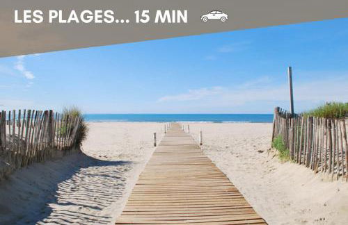 NOUVEAU - Jungle Montpeul - Clim - Wifi fibre - Netflix - 5' du centre et gare - Parking - Loggia - 15' des plages - Foto 20