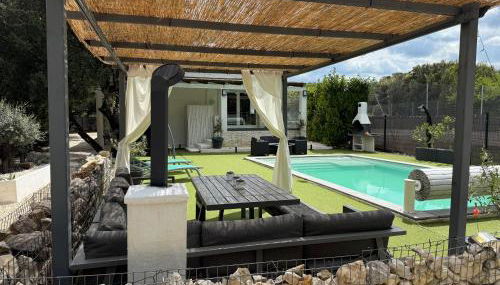 Villa CarpeDiem Cévennes - piscine & terrain tennis - Foto 2, Garden, sunbed, Garden view