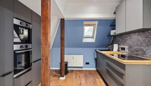 EDLER WOHNRAUM Modernes Vorstadtstudio mit Emma-Bett, Garten & Kaffeevollautomat - Foto 4, stove, toaster