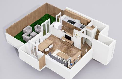 L'Oasis - Duplex - Parking Privé Gratuit - Terrasse Privée - 10mn RERD-T12 - 2 bedrooms - De 1 à 6 personnes - Shopping Mall - Primark - Piscine - Patinoire - Théâtre - Cinéma - Bibliothèque - Foto 7