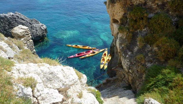 Tour de caiaque por Argostoli - Foto 4, Fazendo uma parada na costa