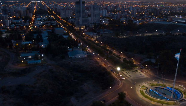 Panoramic night view of Neuquén