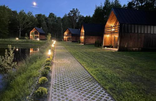 Przystanek Kistówko komfortowe domki z jacuzzi, staw wędkarski, kominek, las, przestrzeń - Foto 37