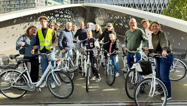Todos prontos para o passeio de bicicleta