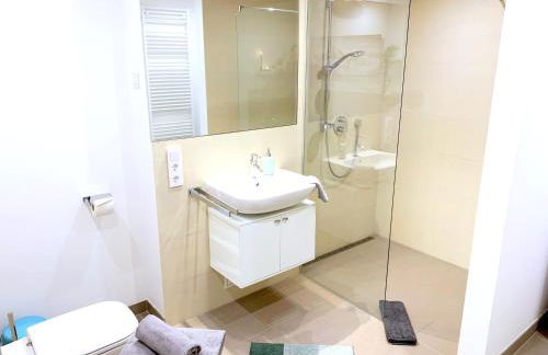 Moderne Ferienwohnung mit bodentiefer Dusche, Waschmaschine und Küche - "Hoffi" - Foto 11