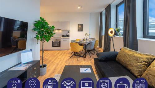 Modern, komplett saniert, in zentraler Citylage beim Kennedyplatz, voll ausgestatte Küche, offener Wohn- und Essbereich, helle Räume - Foto 2, furniture, stove, heating, toaster