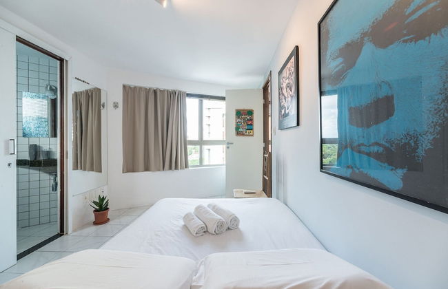 Ótimo Flat Bairro da Jaqueira Recife até 3 pessoas O Coração Verde da Cidade PBO902 - Foto 5