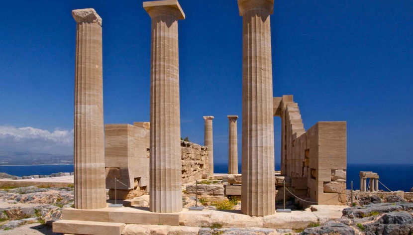 Columns of the Acropolis in Lindos