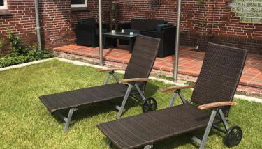 Ferienhaus im 5-Mühlen-Land Großefehn, Ostfriesland - Foto 5, Garden, sunbed