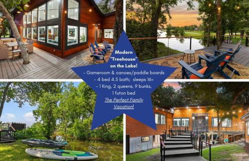 LUX Treehouse on Private Lake next to Lake Conroe with Game room, Paddleboards, Lake Views, and more! - Foto 1