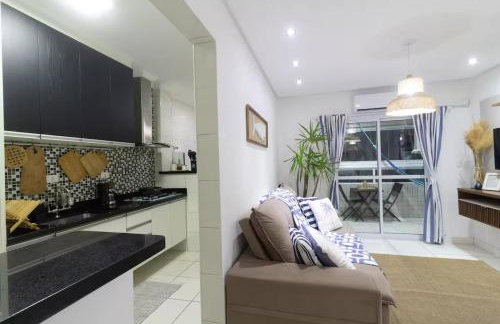 Onda76 Ap temporada Praia Grande Beira Mar churrasqueira carvão - Foto 22