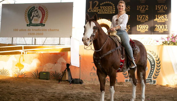 Riding a horse on the charreada tour
