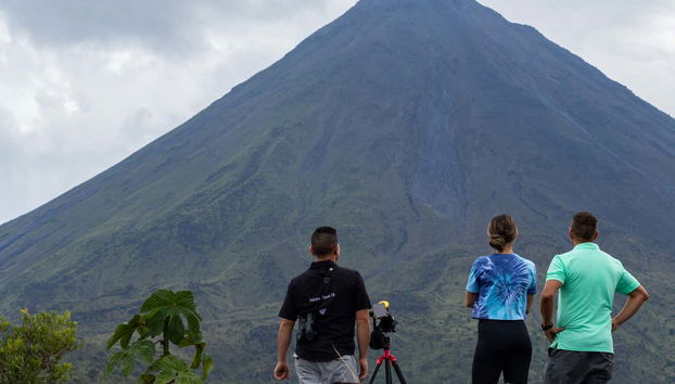 Disfrutando de unas vistas privilegiadas del volcán
