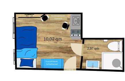 ModernesMiniZimmer-Stadtnah-SelfCheckIn-Parkplatz - Foto 7