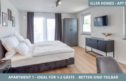 Iller Homes - 5 x Moderne Fewos je 1bis2 oder 1bis4 Pers mit Küche u Balkon - Parkplätze vorhanden - Foto 21