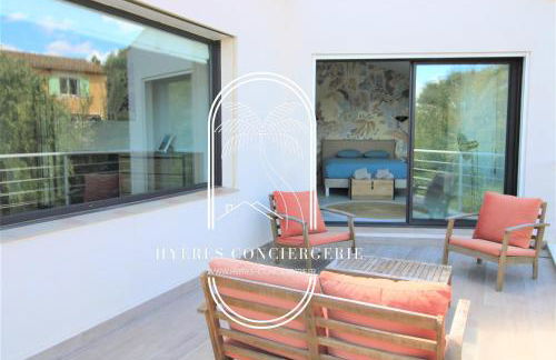 Villa l'Arbanaise vue mer piscine presqu'Ile Giens BY HC - Foto 19