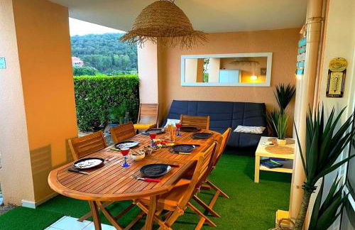 Dans un cadre d'exception, Vue mer panoramique à Agay Côte d'Azur, Village Vacances Cap Esterel, 2 chambres, avec jardin, golf, climatisation, Wifi, 5 piscines - Foto 22