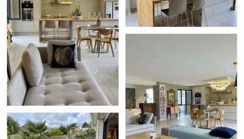 Villa Poppies Holiday Charme et Luxe 14 Pers SPA Privé Jardin Clos 300 m Plage du Débarquement à Pied Mer Familles Groupes EVG Baby-foot Ouistreham - Photo 4