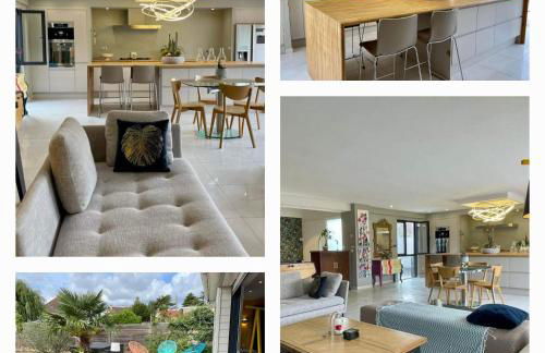 Villa Poppies Holiday Charme et Luxe 14 Pers SPA Privé Jardin Clos 300 m Plage du Débarquement à Pied Mer Familles Groupes EVG Baby-foot Ouistreham - Photo 4