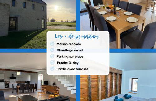 Le Pressoir, maison au calme, grand jardin, vue dégagée sur les champs, belle terrasse, 3 chambres, 2 sdb, 2 WC, parking privé, 5 kms de Bayeux et 7 kms plage d'Arromanches au coeur des plages du débarquement - Foto 4