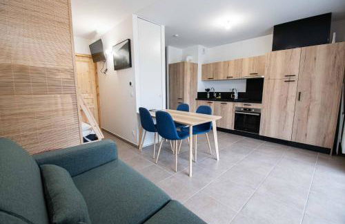 Dans résidence neuve LE SNOW ROC sur les pistes, grand studio cosy 5 pers avec terrasse panoramique, SAUNA, WIFI - Foto 6