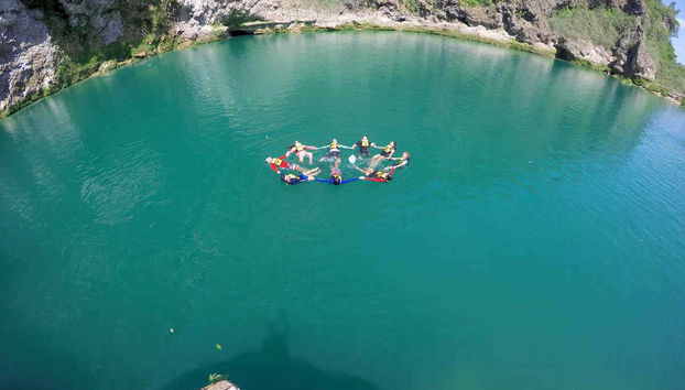 Swimming in the waters of the Salto River