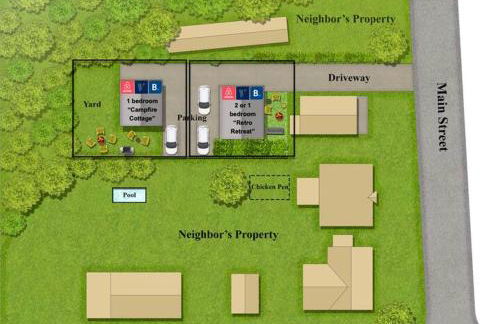 Retro Retreat: 1br home w/ WFH desk, livingroom, and fire pit - Foto 40