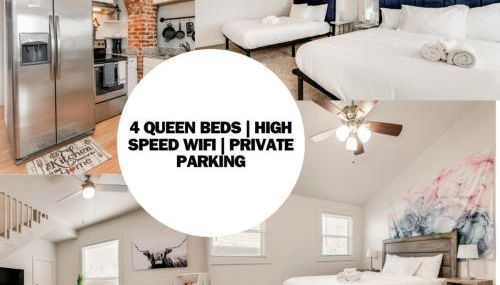 4 Queen Beds High Speed Wifi Private Parking - Foto 2