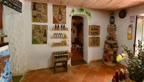 Visiting a shop selling local products