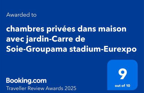 Chambres privées dans maison avec jardin-Proche LDLC-Groupama Stadium-Eurexpo - Foto 25