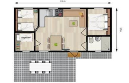 Stacaravan 6 persoons - Camping Le Soustran - Foto 12