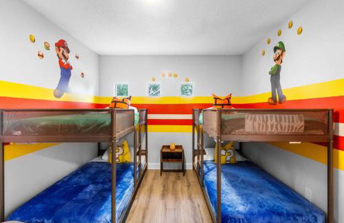 Mario Manor Heated Pool King Bed Game Room Near Disney - Foto 34
